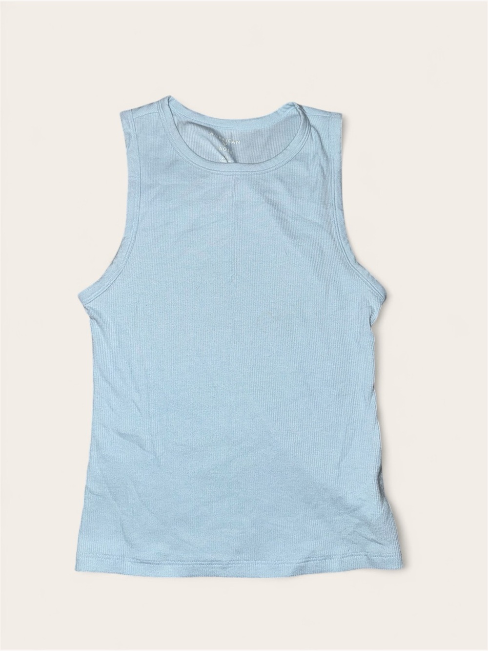 American Eagle Pale Blue Ribbed Tank Top Size Small